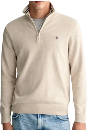 GANT Turtlenecks, male, , Size: L Classic Cotton Half Zip Sweatshirt