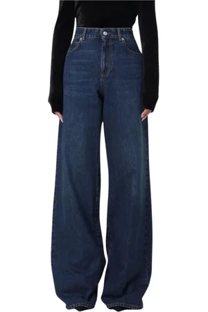 Alexander McQueen Wide Jeans, female, , Size: W25 High Waisted Wide Leg Jeans