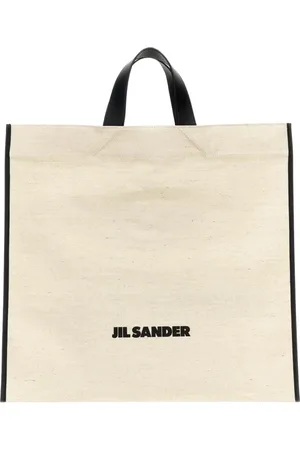 Jil Sander Tote Bags, female, , Size: ONE SIZE White Canvas Tote Bag Elegant Design