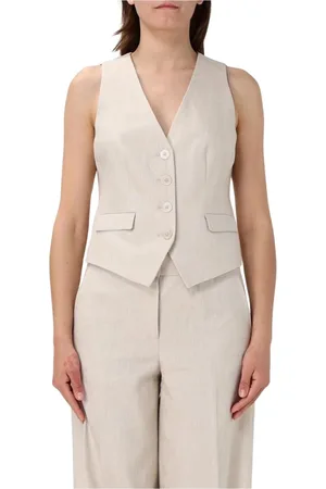 Michael Kors Vests, female, , Size: XS Elegant Linen Waistcoat