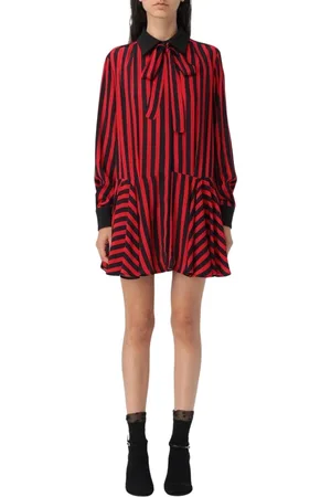 Msgm Short Dresses, female, , Size: XS Striped Mini Dress with Collar
