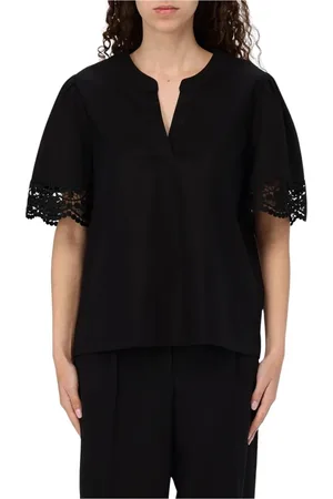 Twin-Set Blouses, female, , Size: XL LaceTrim VNeck Blouse