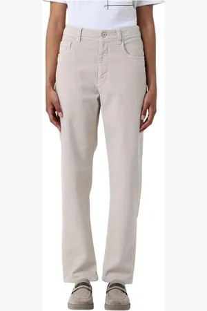Brunello Cucinelli Straight Jeans, female, , Size: XS Classic White Cotton Jeans