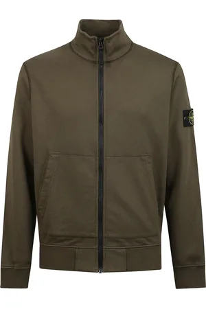 Stone Island Zip-throughs, male, , Size: S High-neck zip-up sweater with removable application