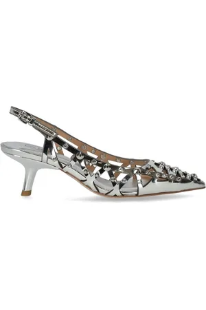 Ash Pumps, female, , Size: 6 US Silver Bizarre Slingback Pump