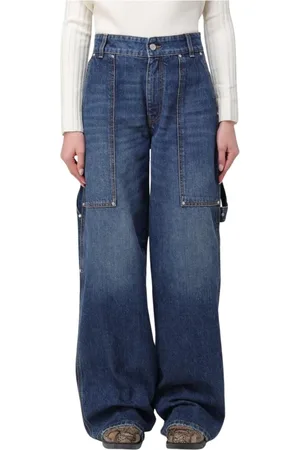 Stella McCartney Wide Jeans, female, , Size: W28 High-Waist Wide-Leg Denim Jeans