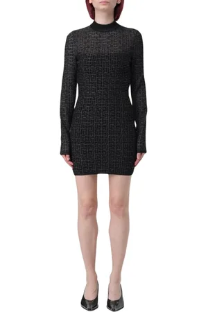 Balmain Knitted Dresses, female, , Size: M Elegant Geometric Mini Dress