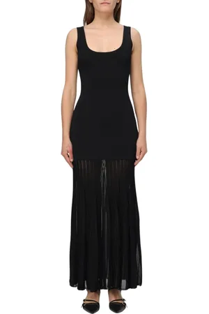 Michael Kors Maxi Dresses, female, , Size: M Knit Maxi Dress Pleated Overlay