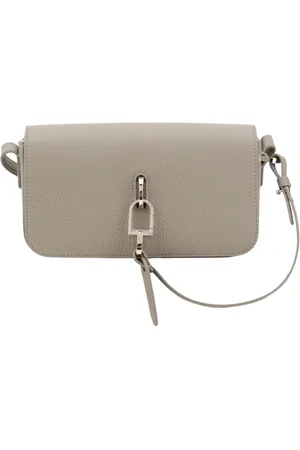 Giorgio Armani Cross Body Bags, female, , Size: ONE SIZE Elegant Dove Grey Leather Crossbody Bag