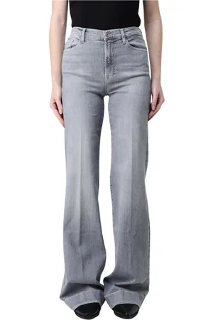7 for all Mankind Wide Jeans, female, , Size: W31 Stylish High Waist Grey Jeans