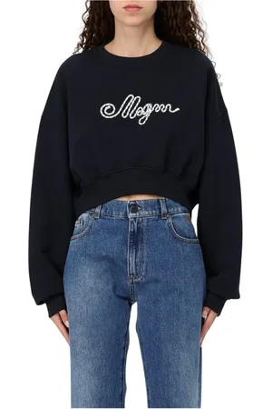 Msgm Sweatshirts, female, , Size: M Logo Embroidered Sweatshirt