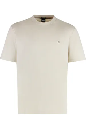 HUGO BOSS T-Shirts, male, , Size: 3XL Ribbed collar cotton crew-neck T-shirt