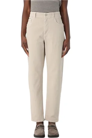 Brunello Cucinelli Straight Jeans, female, , Size: M Luxury Straight Leg Ivory Pants