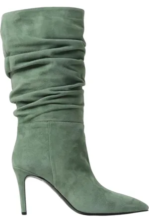 Via Roma Heeled Boots, female, , Size: 10 US Blue Suede Knee-High Boots