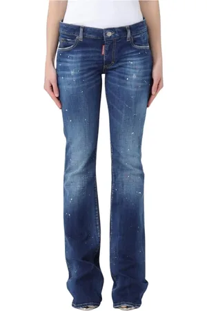 Dsquared2 Straight Jeans, female, , Size: M Splatter Bootcut Jeans