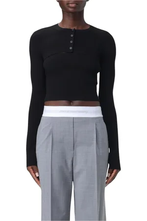 Alexander Wang Round-neck Knitwear, female, , Size: XS Rib Knit Crop Top