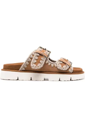 Mou Sliders, female, , Size: 7 US Leather Sandals with 2 Straps