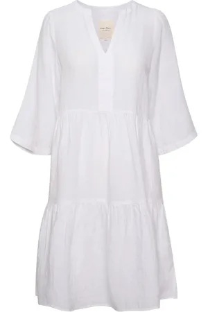 Part Two Short Dresses, female, , Size: XL Short Linen Dress with Ruffle Detail