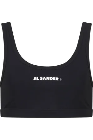 Jil Sander Sleeveless Tops, female, , Size: S White swimsuit with central logo