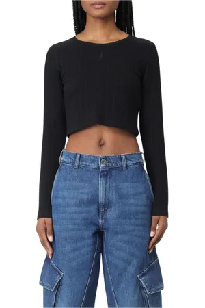 J.W.Anderson Long Sleeve Tops, female, , Size: M Ribbed Long Sleeve Crop Top
