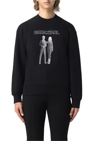 Karl Lagerfeld Sweatshirts, female, , Size: S Classic Crewneck Sweatshirt with Iconic Logo Detailing