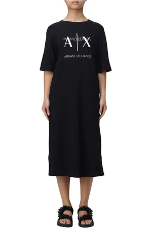 Armani Exchange Midi Dresses, female, , Size: XS Logo Dress for Women