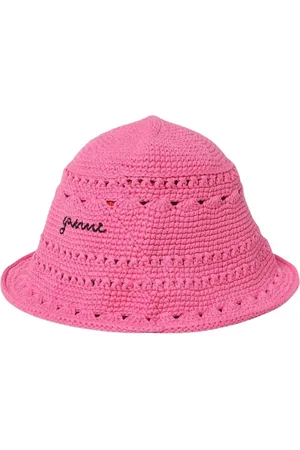 Ganni Hats, female, , Size: ONE SIZE Crochet Bucket Hat Summer