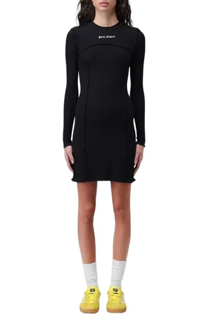 Palm Angels Short Dresses, female, , Size: XS Elegant Ribbed Mini Dress