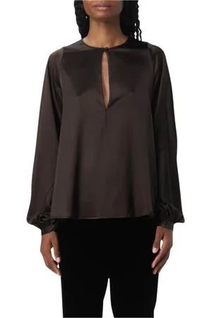 GIANLUCA CAPANNOLO Blouses, female, , Size: L Keyhole Neck Blouse