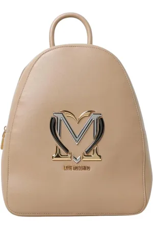 Moschino Backpacks, female, , Size: ONE SIZE Stylish Cream Backpack Zip Closure