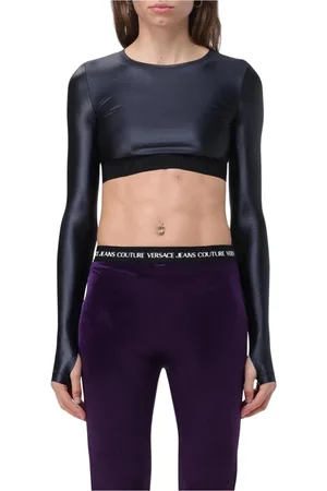 VERSACE Long Sleeve Tops, female, , Size: M Elegant Crop Top Women
