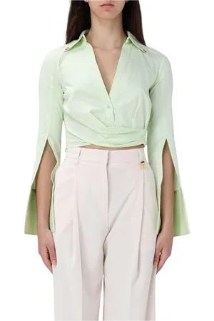 Elisabetta Franchi Blouses, female, , Size: XS Elegant White Shirt Split Cuffs