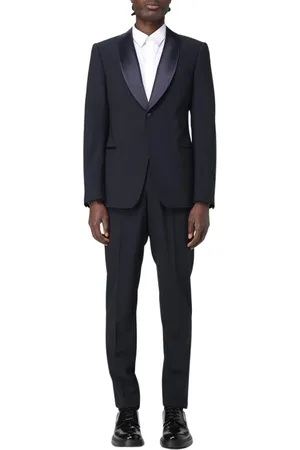 Emporio Armani Single Breasted Suits, male, , Size: 3XL Black Shawl Collar Tuxedo Suit