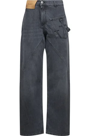 J.W.Anderson Straight Jeans, female, , Size: W28 Grey Twisted Leg Jeans