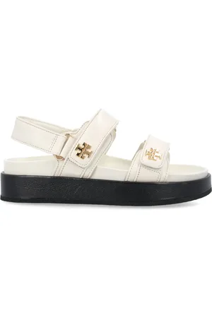 Tory Burch Flat Sandals, female, , Size: 7 1/2 US Ivory Closed Flat Sandals Kira Aw24