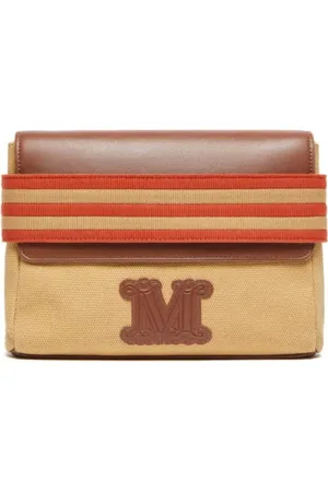 Max Mara Clutches, female, , Size: ONE SIZE Canvas Clutch with M Monogram Detail