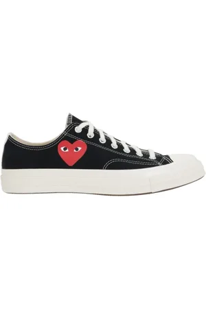 Comme des Garçons Sneakers, female, , Size: 11 1/2 US Heart Low-Top Canvas Sneakers
