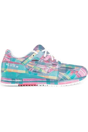 Comme des Garçons Sneakers, male, , Size: 7 2/3 US Multicolor Check Sneakers Collaboration Lace Closure