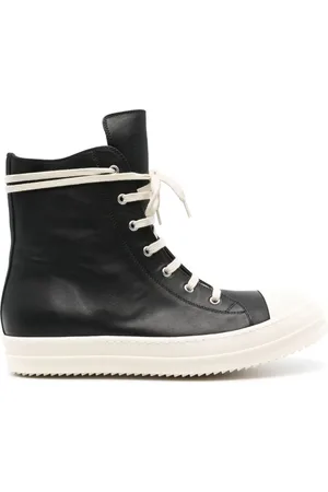 Rick Owens Sneakers, male, , Size: 12 US High-Top Leather Sneakers