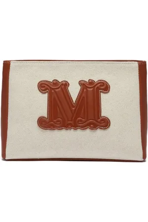 Max Mara Clutches, female, , Size: ONE SIZE Canvas Clutch Cascia with Monogram Detail