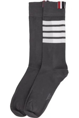 Thom Browne Socks, male, , Size: ONE SIZE Lightweight 4-Bar Cotton Mid