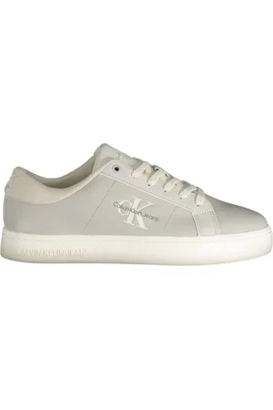 Calvin Klein Sneakers, male, , Size: 7 US Sporty Grey Lace-Up Sneakers with Logo Print