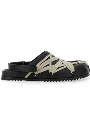 Rick Owens Clogs, male, , Size: 7 US Megalaced Sandals with Oversize Laces