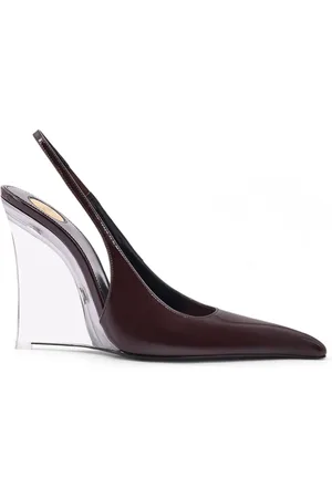 Saint Laurent Pumps, female, , Size: 7 1/2 US Wedge Sandals Elastic Ankle Strap