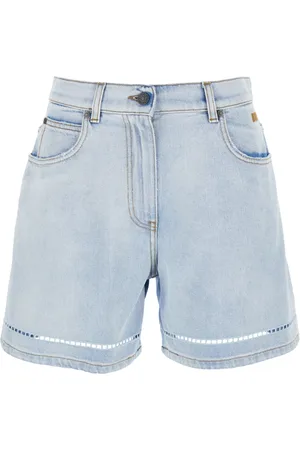 Msgm Denim Shorts, female, , Size: XS Denim Bermuda Shorts with Logo
