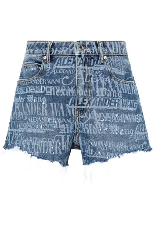 Alexander Wang Denim Shorts, female, , Size: W27 Bite Short Shredded Logo