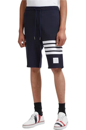 Thom Browne Casual Shorts, male, , Size: L Jersey Weave Sweat Shorts with Four Bar Motif
