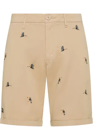 sun68 Casual Shorts, male, , Size: W32 Embroidered Chino Shorts in Cotton Blend