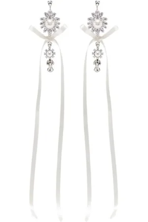 Simone Rocha Earrings, female, , Size: ONE SIZE Crystal Pearl Bow Earrings