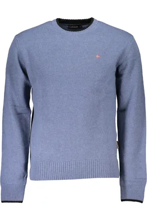 Napapijri Round-neck Knitwear, male, , Size: 3XL Long Sleeve Sweater with Embroidery